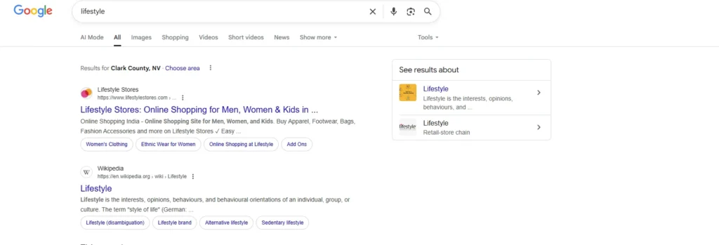 lifestyle google sreach results